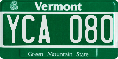 VT license plate YCA080
