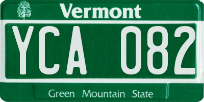 VT license plate YCA082