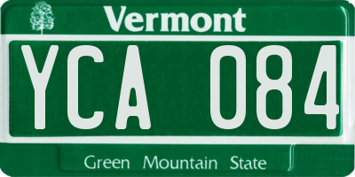 VT license plate YCA084