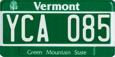 VT license plate YCA085