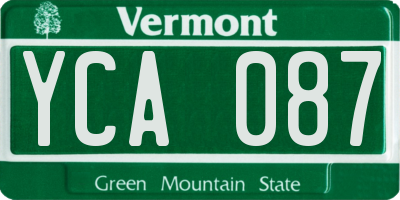 VT license plate YCA087