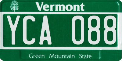 VT license plate YCA088
