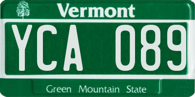 VT license plate YCA089
