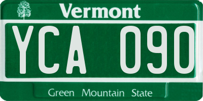 VT license plate YCA090
