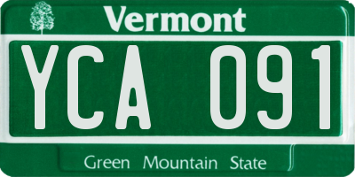 VT license plate YCA091