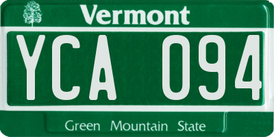 VT license plate YCA094