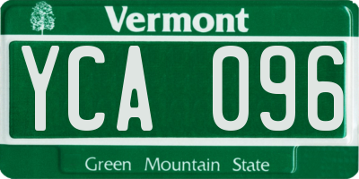 VT license plate YCA096