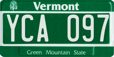 VT license plate YCA097