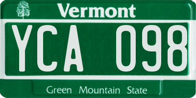 VT license plate YCA098