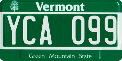 VT license plate YCA099