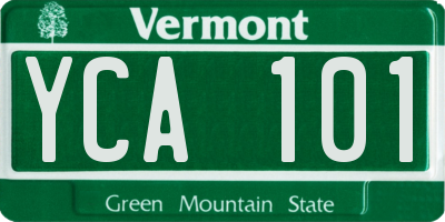 VT license plate YCA101
