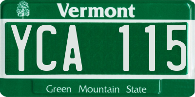 VT license plate YCA115