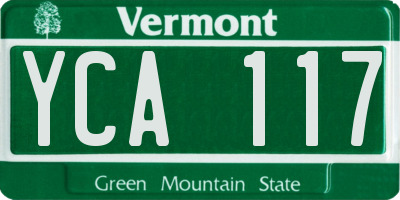 VT license plate YCA117
