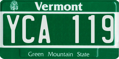 VT license plate YCA119