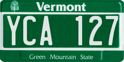 VT license plate YCA127