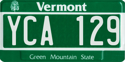 VT license plate YCA129