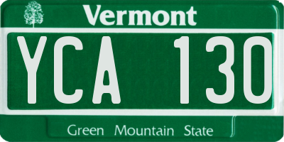 VT license plate YCA130