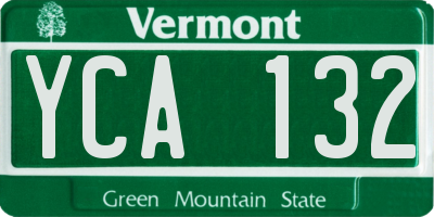 VT license plate YCA132