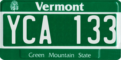 VT license plate YCA133