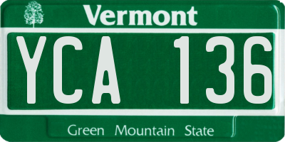 VT license plate YCA136