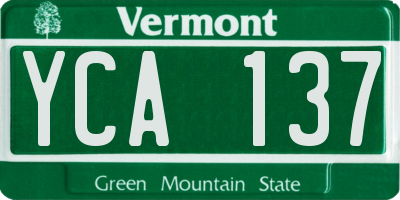 VT license plate YCA137