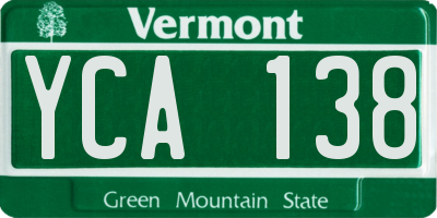 VT license plate YCA138
