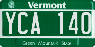 VT license plate YCA140