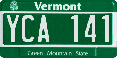VT license plate YCA141