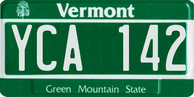 VT license plate YCA142