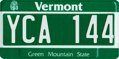 VT license plate YCA144