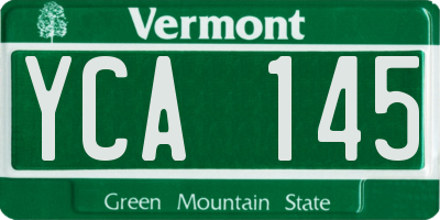 VT license plate YCA145