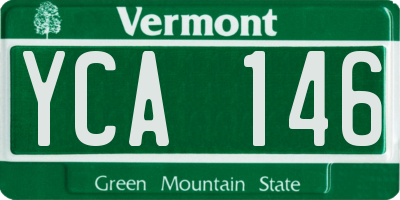 VT license plate YCA146