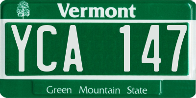 VT license plate YCA147