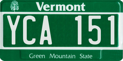 VT license plate YCA151