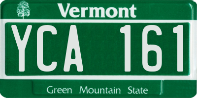 VT license plate YCA161