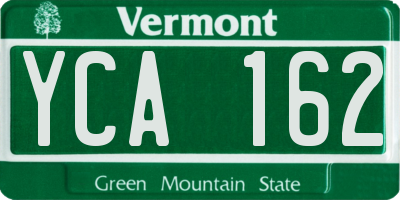 VT license plate YCA162