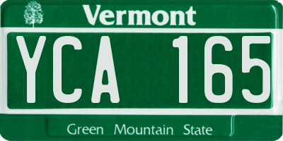 VT license plate YCA165