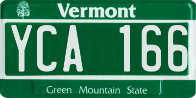 VT license plate YCA166