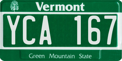 VT license plate YCA167