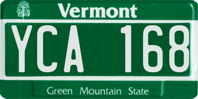 VT license plate YCA168