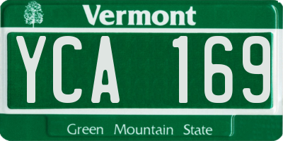 VT license plate YCA169