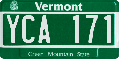 VT license plate YCA171