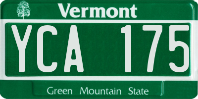 VT license plate YCA175