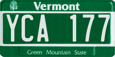 VT license plate YCA177