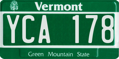VT license plate YCA178
