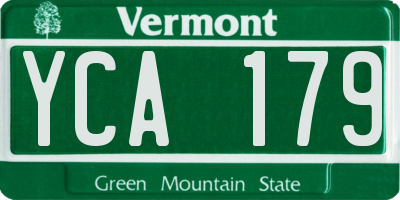 VT license plate YCA179