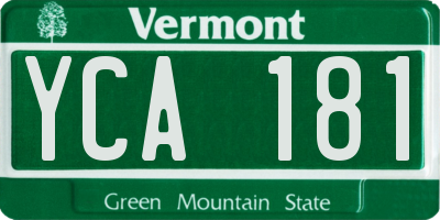 VT license plate YCA181