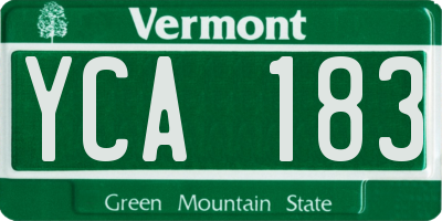 VT license plate YCA183