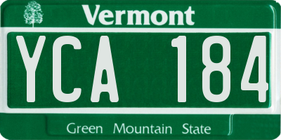 VT license plate YCA184