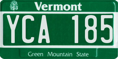 VT license plate YCA185